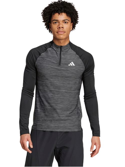 Adidas GYM+ 3S 1/4ZIP Maglia Uomo ADIDAS | IM7487BLACK/MELANGE
